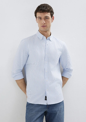 Resim Mavi Erkek Uzun Kol Gömlek M0211916-91471