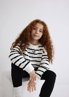 Resim Mavi Logo Baskılı Kız Çocuk Sweat M7S10038-900