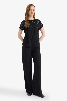 Resim Defacto Kadın T-shirt G9268AX/BK81