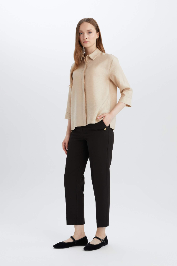 Resim Defacto Kadın Uzun Kol Gömlek E4987AX/BG352