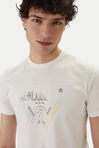 Resim Guess  Erkek  T-shirt M6GI11K2992-G011 Cn Ss Trıangle Hd Multıcolor T