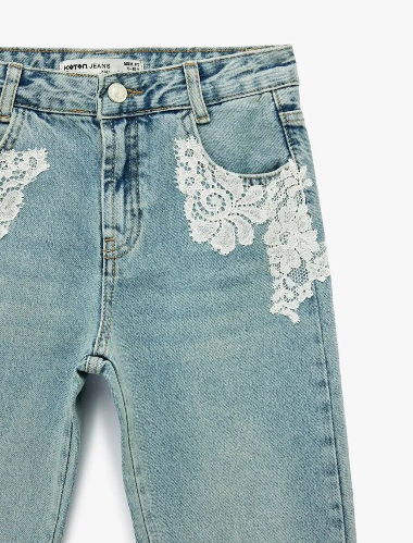 Resim Koton Kız Çocuk Jean Pantolon 6SKG40077AD