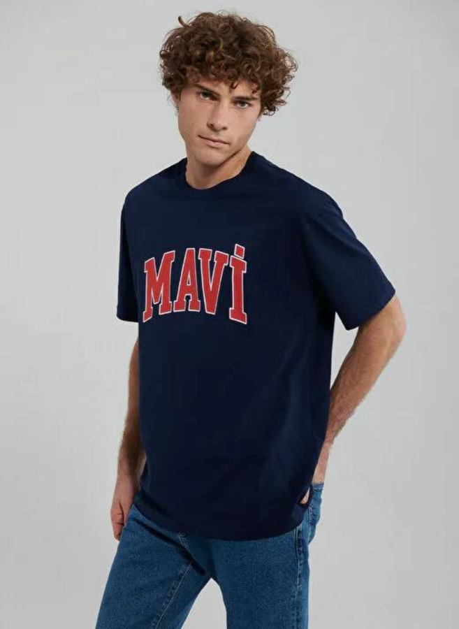 Resim Mavi Logo Tişört Koyu Lacivert Erkek T-Shirt M0611711-84371