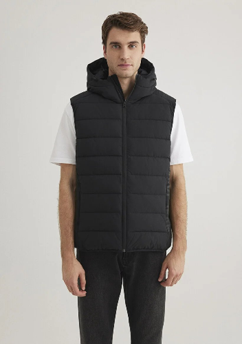 Resim Mavi Kapüşonlu Erkek Yelek M0110554-900