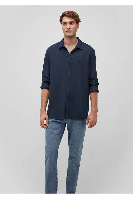 Resim Mavi Uzun Kol Erkek Gömlek M0211650-70490