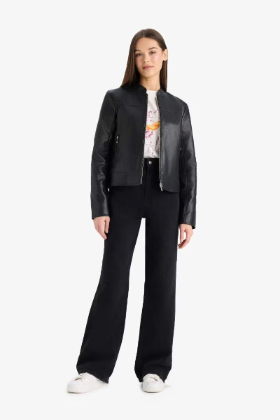 Resim Defacto Kadın Deri Mont E8532AX/BK27