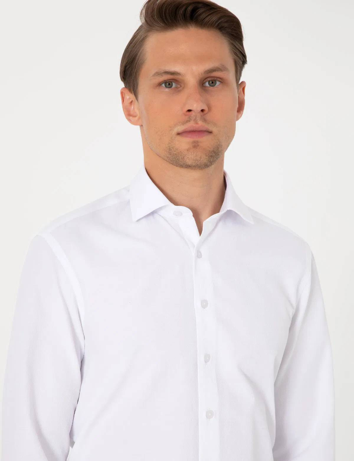 Resim GM2024700542 Erkek Armürlü Slım Uzun Kol Gömlek