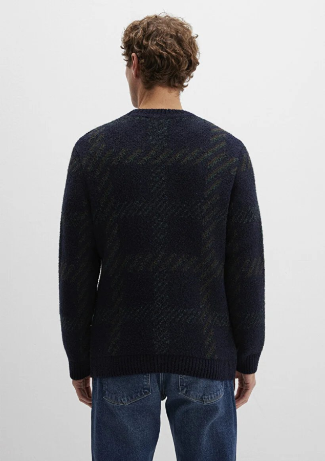 Resim Mavi Jakarlı Erkek Kazak M0710333-70497