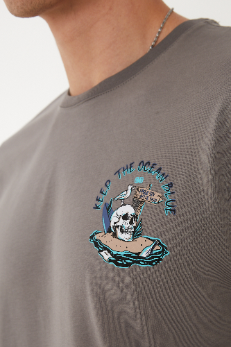 Resim Paul&More T-004 Skull Erkek T-Shirt