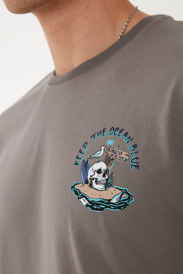 Resim Paul&More T-004 Skull Erkek T-Shirt