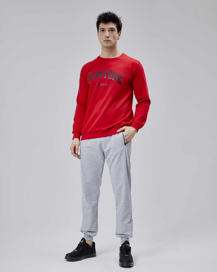 Resim Paul&More Erkek Sweat New York Baskı 0 Yaka 2 İp