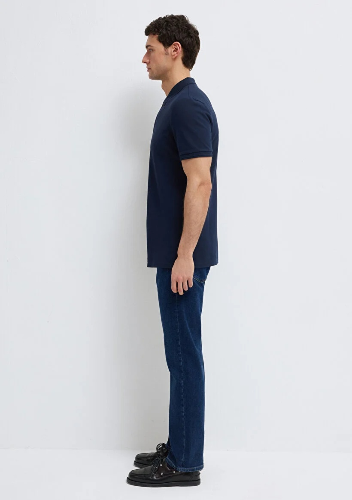 Resim Mavi Polo Yaka Erkek T-shirt M064946-70490