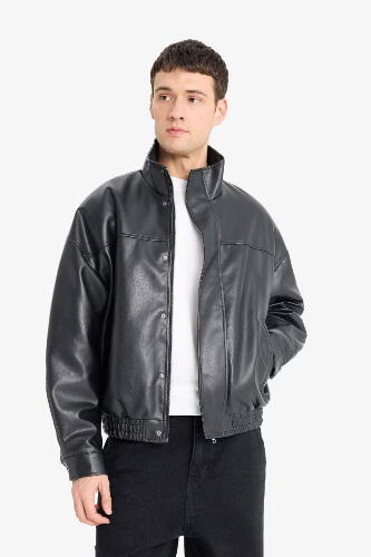 Resim Defacto Erkek  Deri Mont D2427AX/BK27