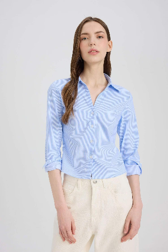 Resim Defacto Kadın Uzun Kol Gömlek D4013AX/BE552