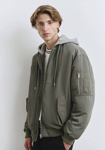 Resim Mavi Kapüşonlu Erkek Ceket M0110563-86961