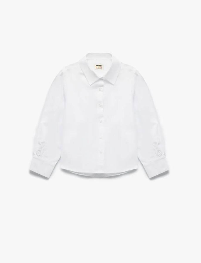 Resim Koton Kız Çocuk Uzun Kol Gömlek 6WKG60002AW