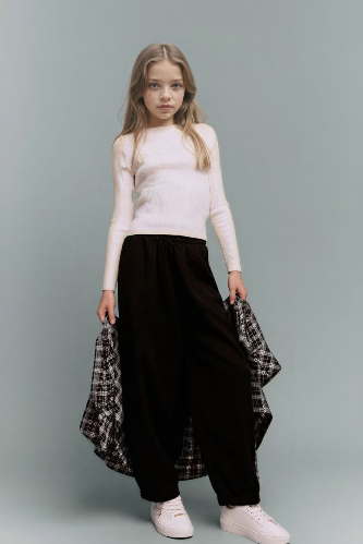 Resim Defacto Kız Çocuk Kanvas Pantolon G6753A8/BK27