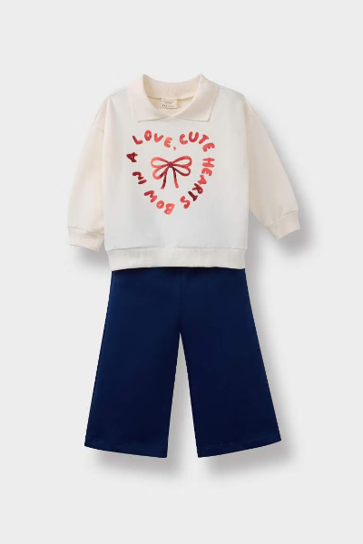 Resim Defacto Kız Bebek  Sweat Takım F3744A5/NV42