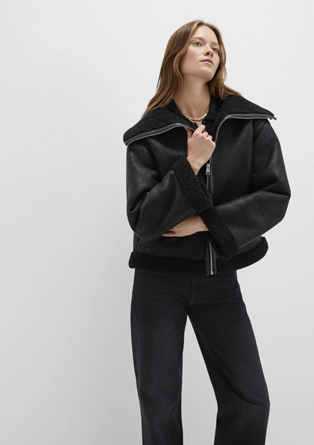 Resim Mavi Dik Yaka Kadın Mont M1110718-900