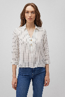 Resim Mavi Düğme Detaylı Kadın Bluz M122400-87977