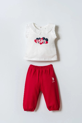 Resim U.S. Polo Assn Bebek Kız Bebek Şort Takım Usb2970