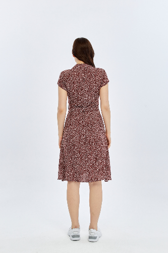 Resim Viole&More Kadın Elbise 8375-Kadın Çıtır Desenli Düğmeli