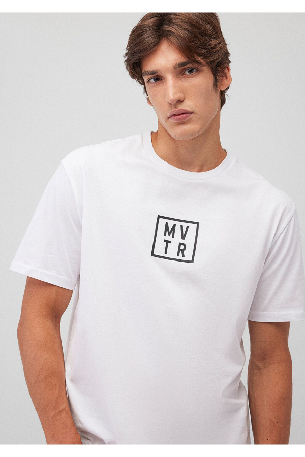 Resim Mavi Mvtr Tişört Beyaz Erkek T-Shirt M0612004-620