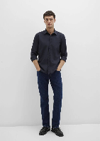 Resim Mavi Uzun Kol Erkek Gömlek M0211673-70489