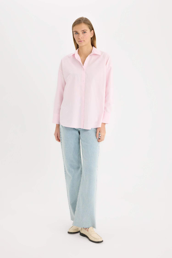 Resim Defacto Kadın Uzun Kol Gömlek C4597AX/PN633