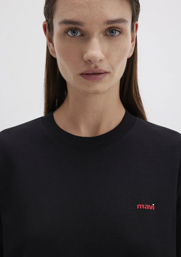 Resim Mavi Kısa Kol Kadın T-Shirt M1612122-900