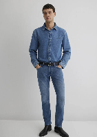 Resim Mavi Roy Vintage Erkek Gömlek M0210496-87937