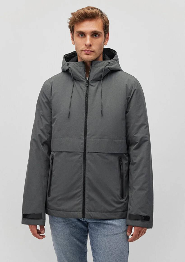 Resim Mavi Kapüşonlu Erkek Ceket M0110268-34330