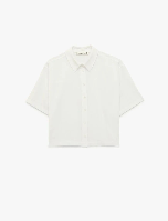 Resim Koton Kadın Kısa Kol Gömlek 6SAL60004IW