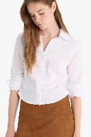 Resim Defacto Kadın Uzun Kol Gömlek Y3128AZ/WT36