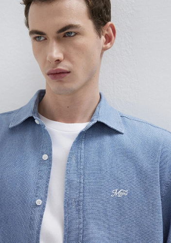 Resim Mavi Erkek Uzun Kol Gömlek M0211885-18790