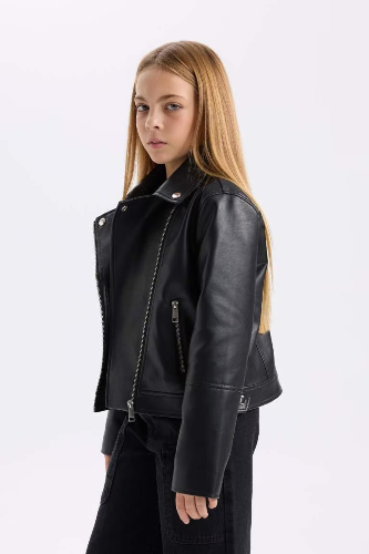 Resim Defacto Kız Çocuk  Deri Mont D6921A8/BK27