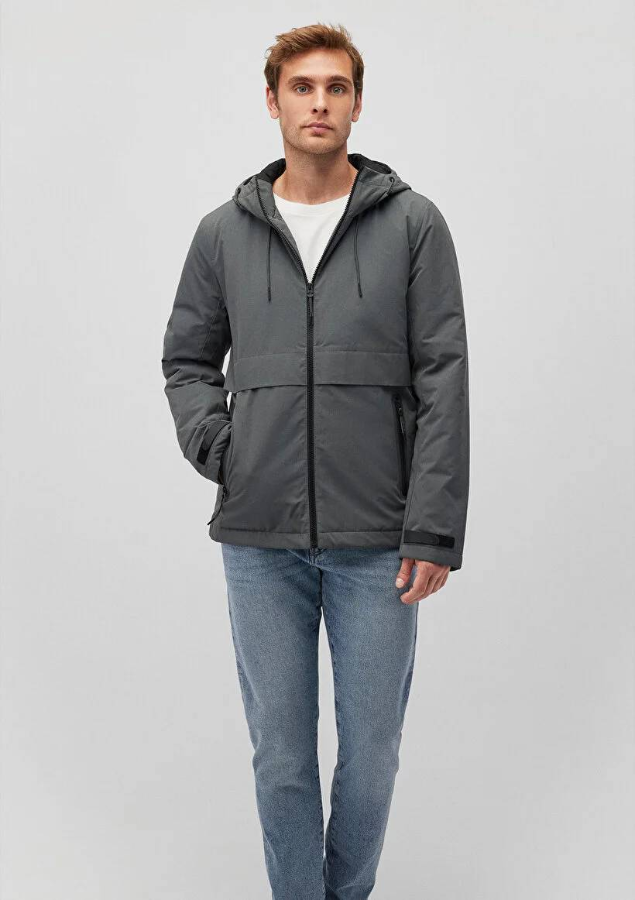 Resim Mavi Kapüşonlu Erkek Ceket M0110268-34330