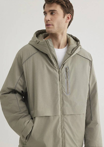 Resim Mavi Kapüşonlu Erkek Ceket M0110560-71818