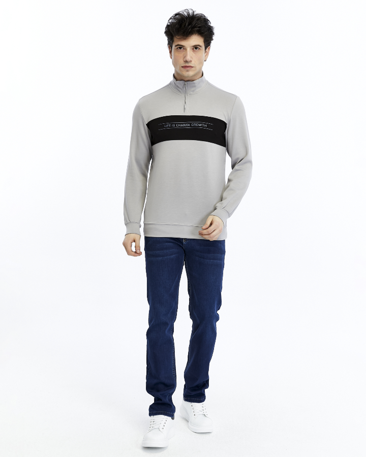 Resim Paul&More Yarım Fermuar Erkek Sweat 227 Parçalı Yarım Fermuarlı