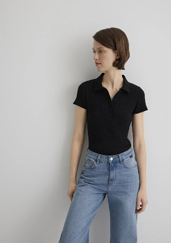 Resim Mavi Kadın Polo Yaka T-shirt M1613120-900