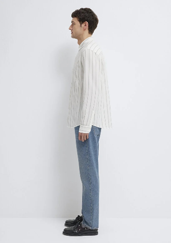 Resim Mavi Çizgili Uzun Kol Erkek Gömlek M0211384-80692