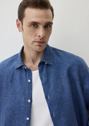 Resim Mavi Erkek Uzun Kol Gömlek M0211914-18790