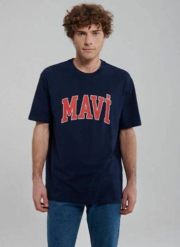 Resim Mavi Logo Tişört Koyu Lacivert Erkek T-Shirt M0611711-84371