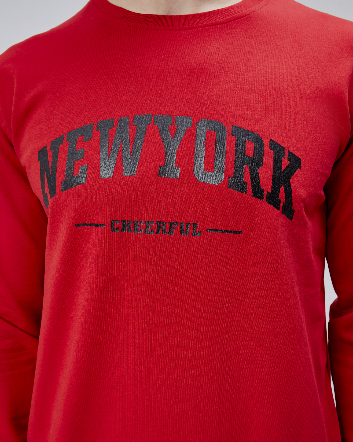 Resim Paul&More Erkek Sweat New York Baskı 0 Yaka 2 İp