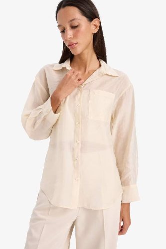 Resim Defacto Kadın Uzun Kol Gömlek E3866AX/BG354