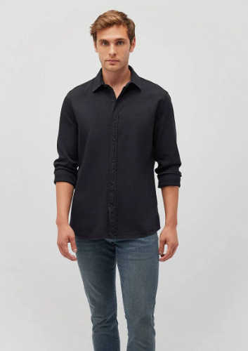 Resim Mavi Uzun Kol Erkek Gömlek M0211091-900