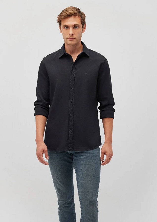 Resim Mavi Uzun Kol Erkek Gömlek M0211091-900