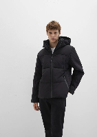 Resim Mavi Kapüşonlu Erkek Mont M0110675-71379