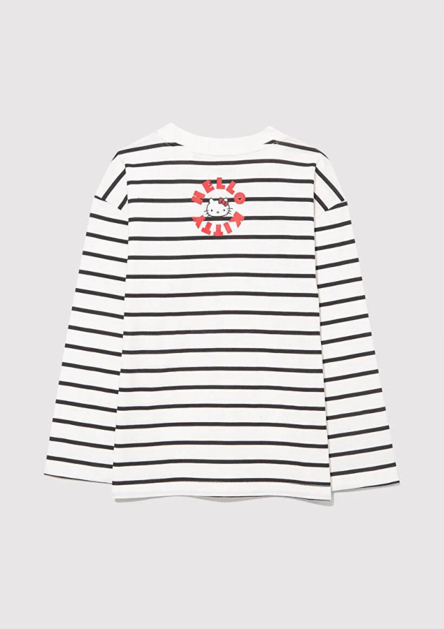 Resim Mavi Hello Kıtty Baskılı Uzun Kol Kız Çocuk T-Shirt M7610306-85308