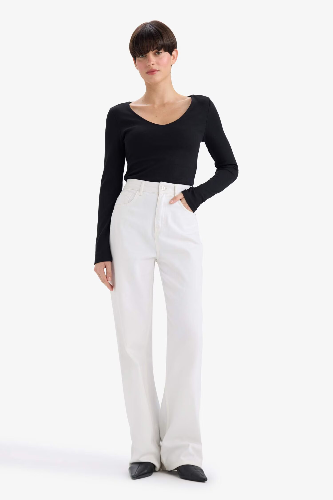 Resim Defacto Kadın T-shirt F7153AX/BK81